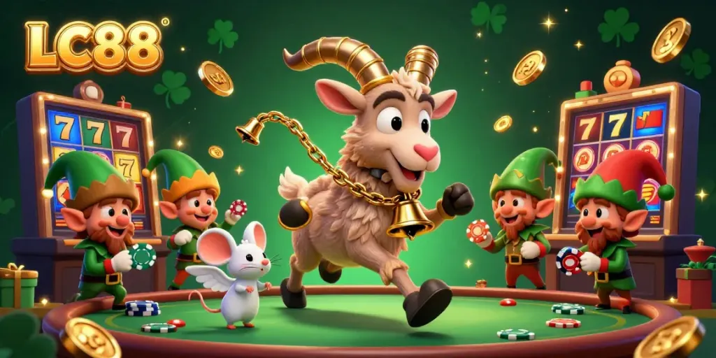 LC88 offers a thrilling casino experience with Krampus hosting a festive gaming scene packed with action.
