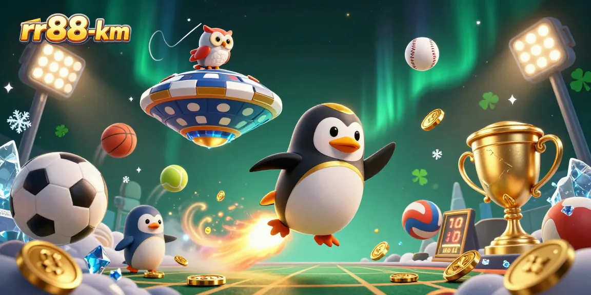 rr88-km offers thrilling space-themed casino adventures featuring a penguin and sports elements.