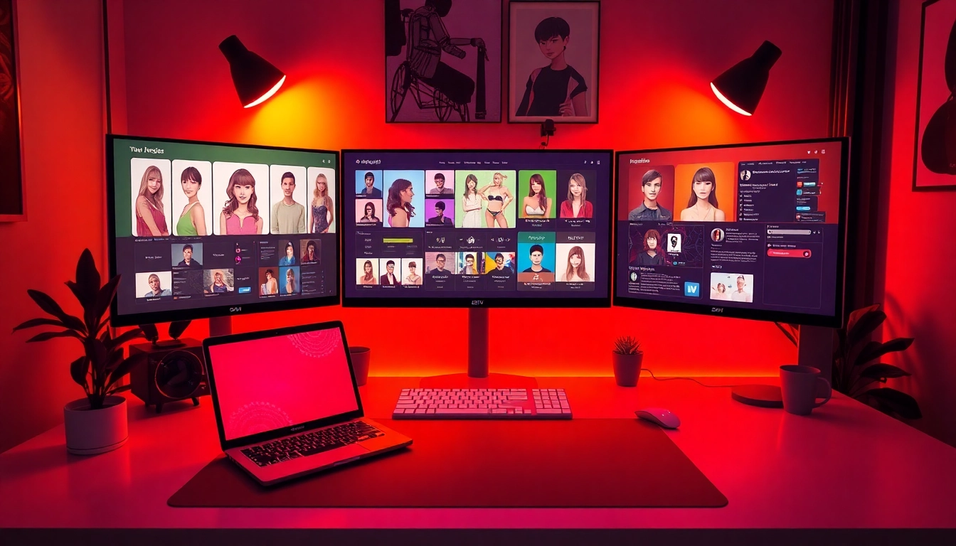 Engaging workspace featuring best nsfw ai platforms with vibrant interfaces and mood-setting colors.