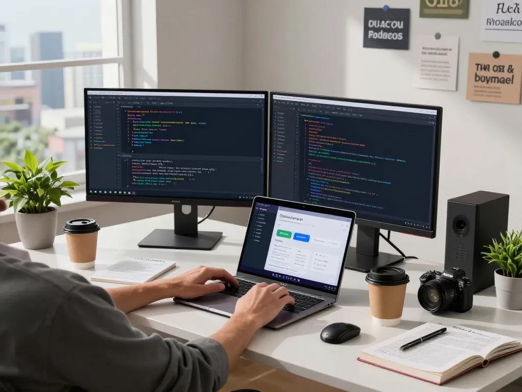 Developer configuring OpenClawd AI personal assistant in a modern workspace.