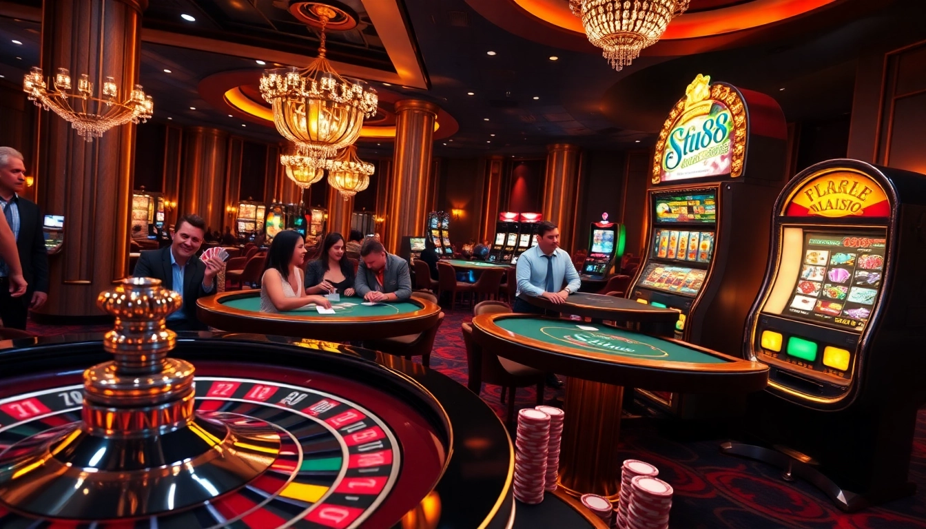 Experience excitement at https://five88.za.com/ with a vibrant casino atmosphere featuring roulette and poker tables.
