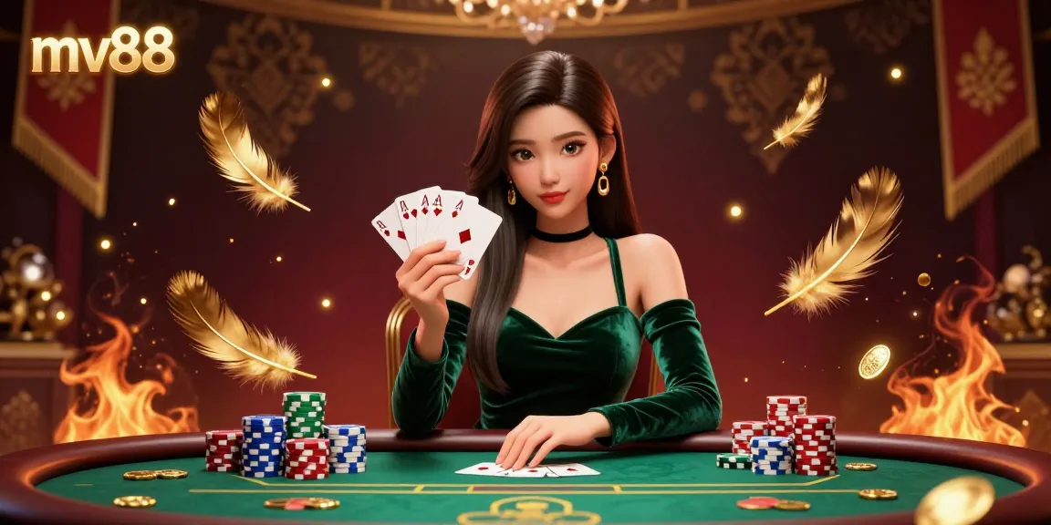 Experience a luxurious poker scene with the stunning mv88 brand and intense game action.