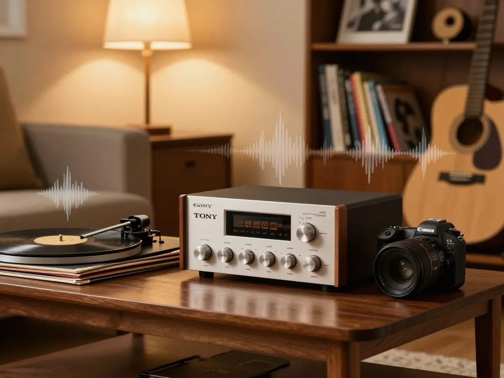 TA88 amplifier featured in a vintage audio room with vinyl records and warm ambiance.
